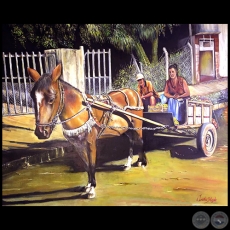 La vendedora de frutas - Pintura al leo - Obra de Vicente Gonzlez Delgado